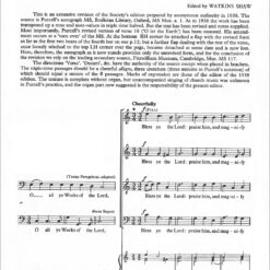 Henry Purcell : Benedicite Omnia Opera